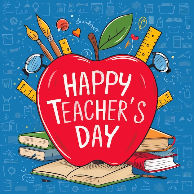 World teachers day creative design poster banner concept