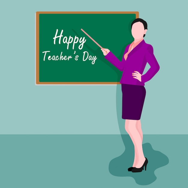 World teachers' day. Illustration of female teacher