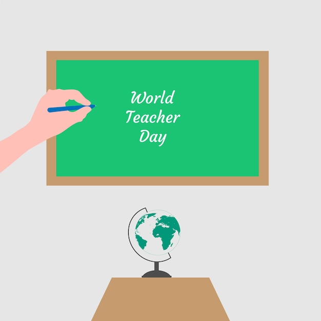 World Teachers Day with concept , Vector Illustration.