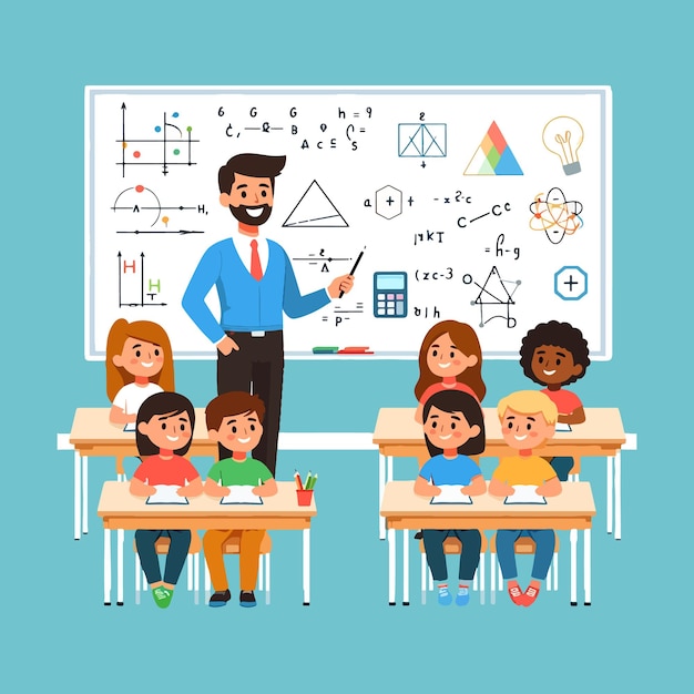 World Teachers Day with a vector illustration background