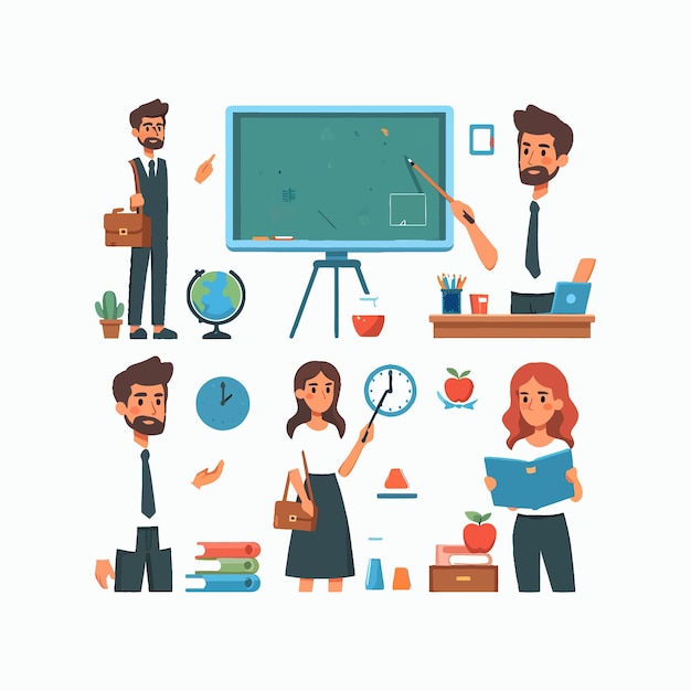 World Teachers Day with a vector illustration background