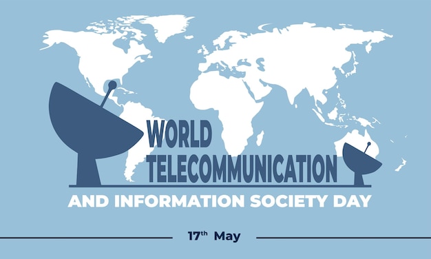 World Telecommunication and Information Society Day Vector Background Illustration and Text