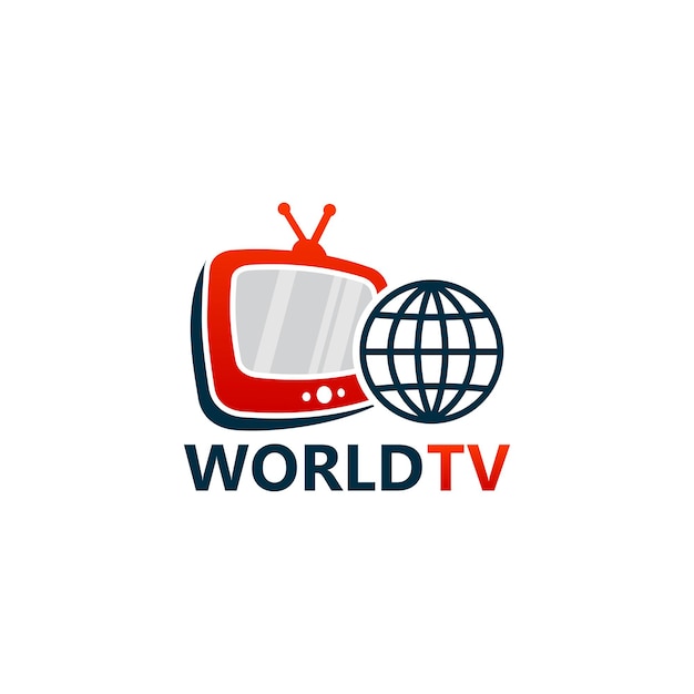 World Television Logo Template Design Vector, Emblem, Design Concept, Creative Symbol, Icon