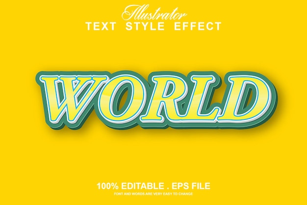 world text effect editable