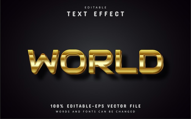 World text effect gold style