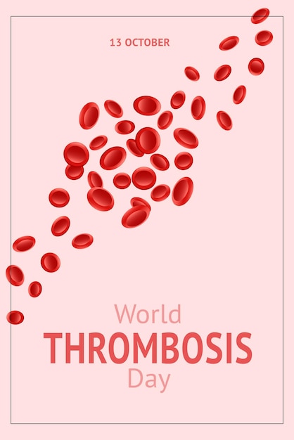 World Thrombosis Day 13 October Design vector illustration with Thrombosis symbol