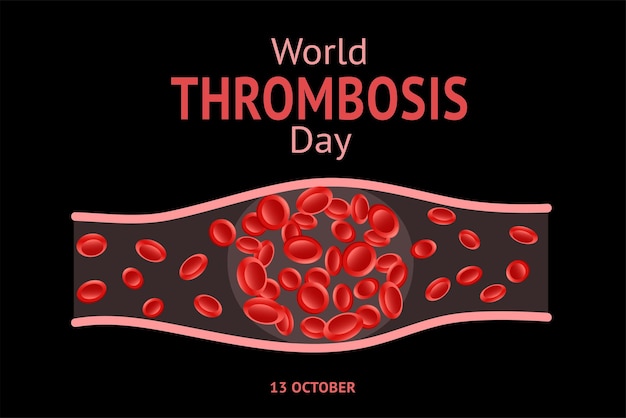 World Thrombosis Day 13 October Design vector illustration with Thrombosis symbol