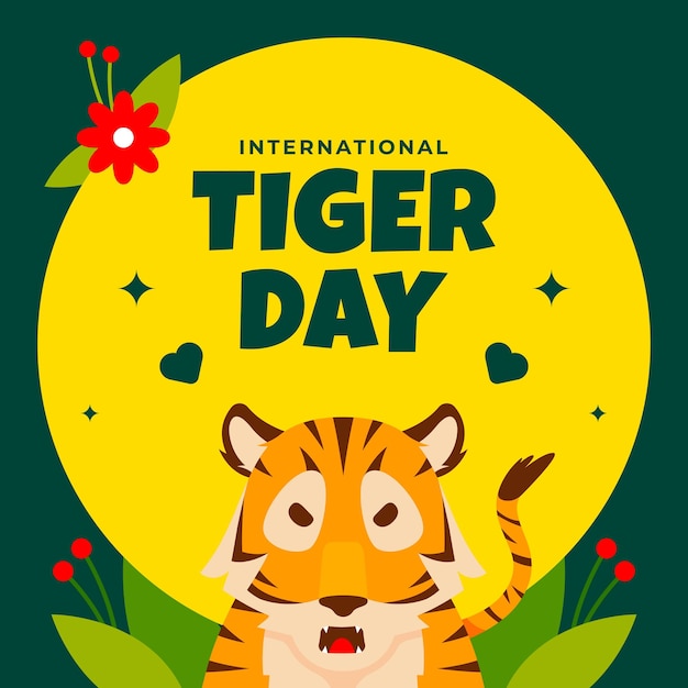 Vector world tiger day design illustration