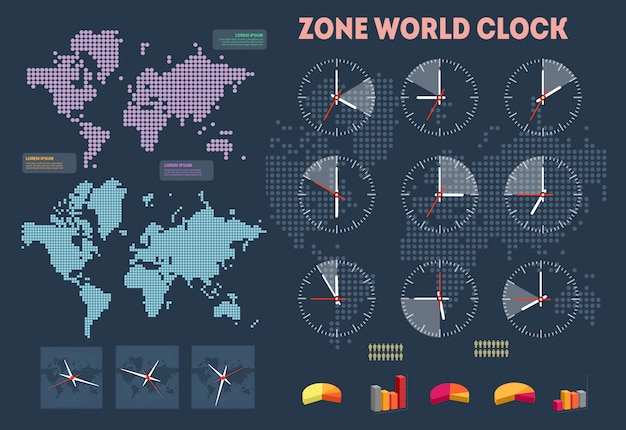 Vector world time infographics