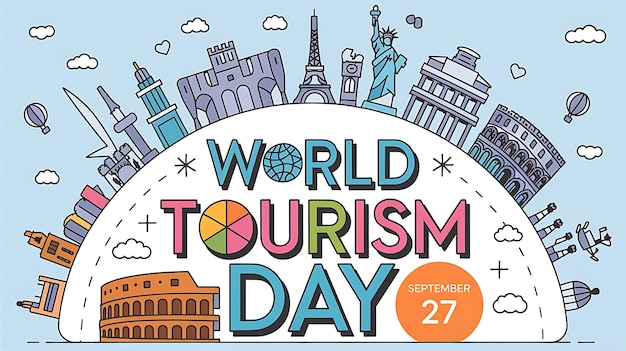 Vector world tourism day design vector image illustration