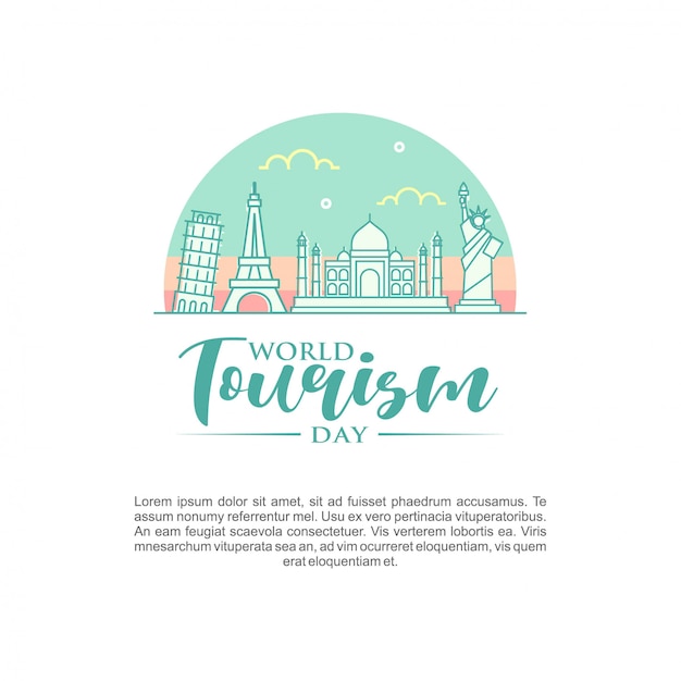 World Tourism Day logo vector illustration