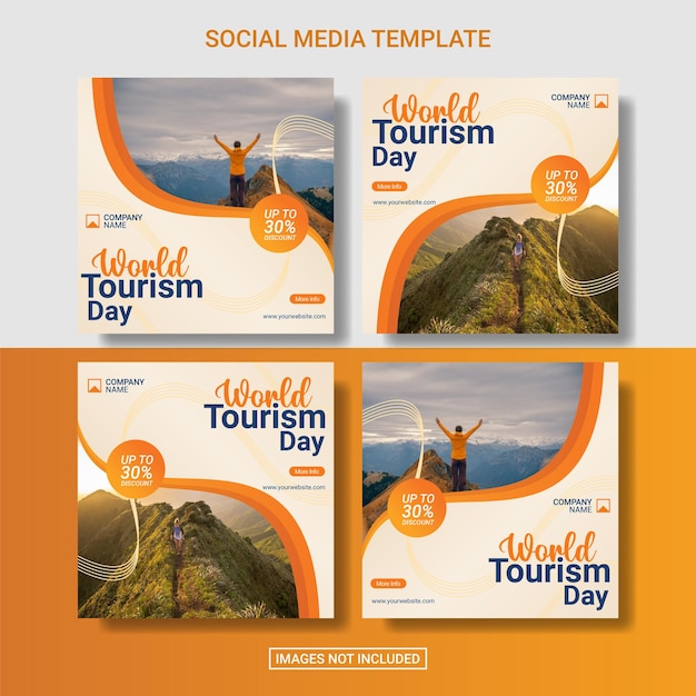 Vector world tourism day social media post template