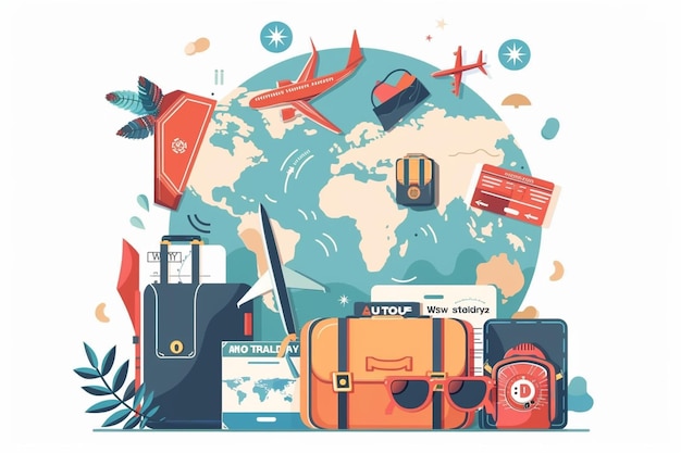 Vector world travel day vector design