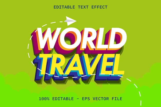 World Travel With Modern Style Editable Text Effect