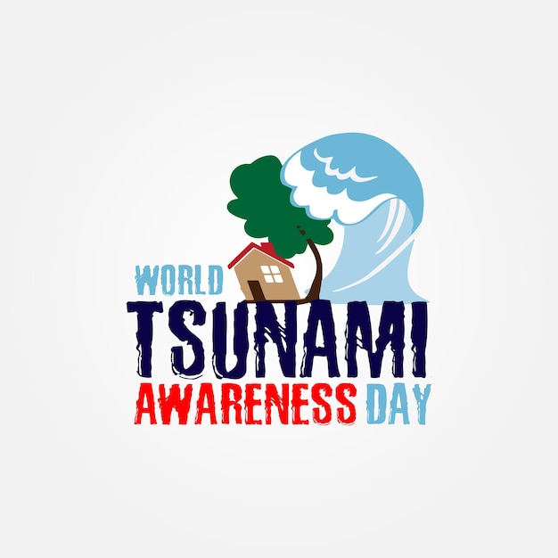 World tsunami awareness day concept design, Tsunamis know no borders, World Tsunami Awareness Day