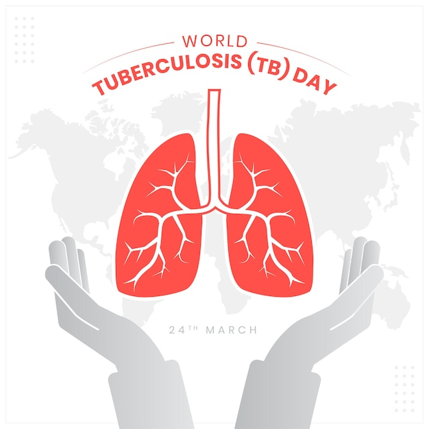 World Tuberculosis Day TB Day Vector Illustration lungs with human body Suitable for greeting car