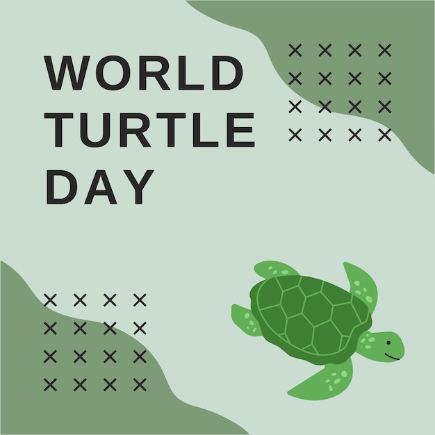 Vector world turtle day poster suitable for social media post