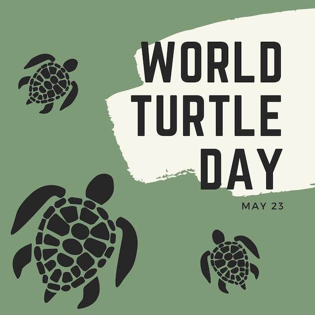 Vector world turtle day poster suitable for social media post