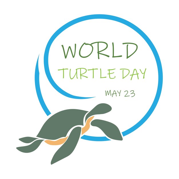 Vector world turtle day template design world oceans day concept turtle underwater with many beautiful coral help to protect animal and environment