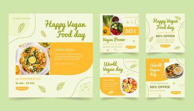 World vegan day instagram posts collection