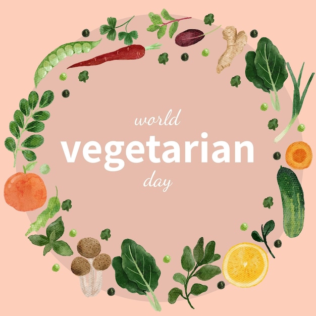 World vegetarian day card template