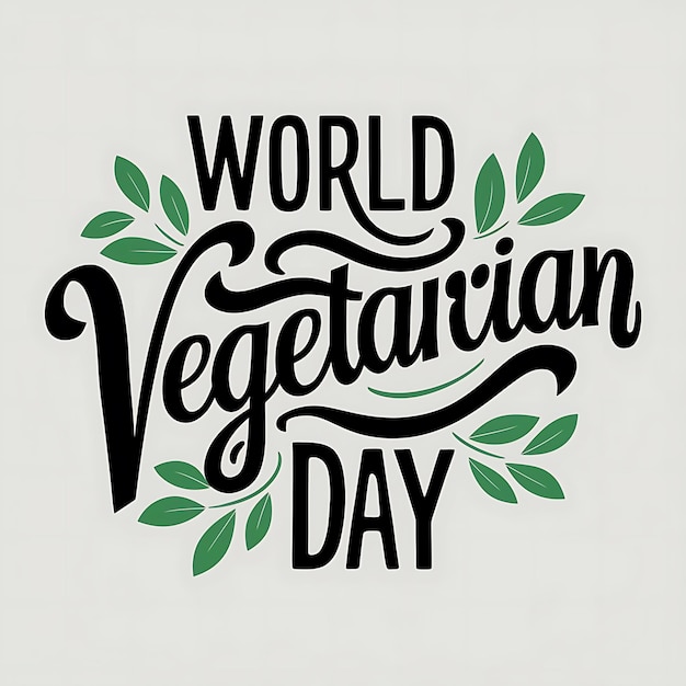 Vector world vegetarian day celebration poster flat vector image illustration