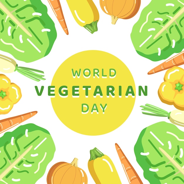 World Vegetarian Day Illustration Banner