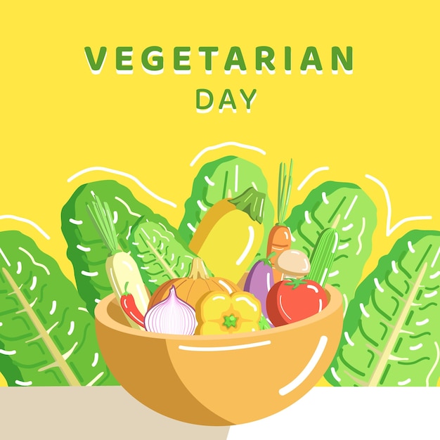 World Vegetarian Day Illustration Banner