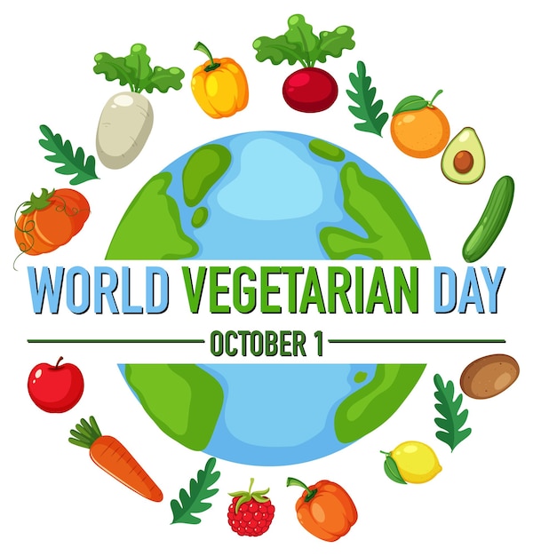 World Vegetarian Day logo with vegetable and fruit