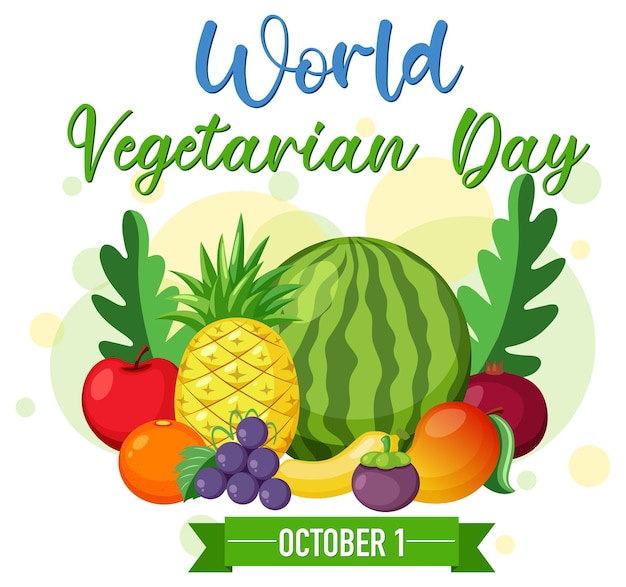 World Vegetarian Day logo with vegetable and fruit