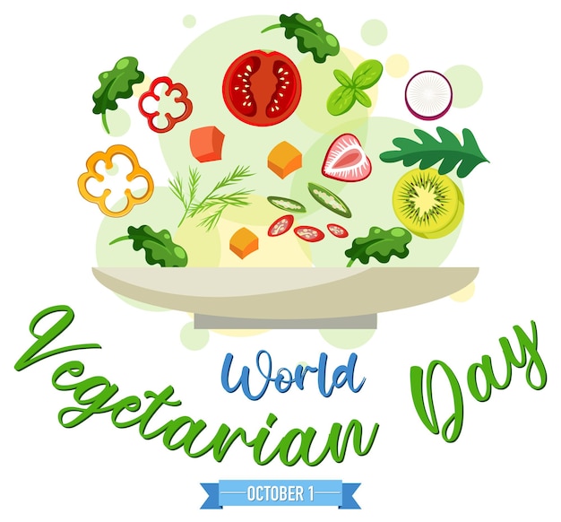 World Vegetarian Day logo with vegetable and fruit