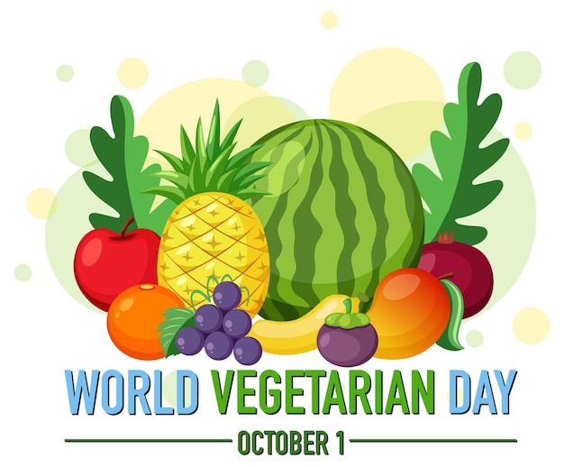 World Vegetarian Day logo with vegetable and fruit