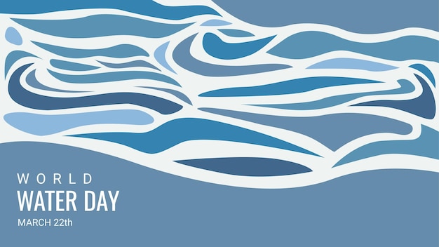 World water day banner with abstract water flow illustration