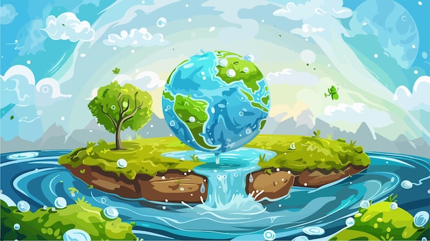 Vector world water day design vector illustration