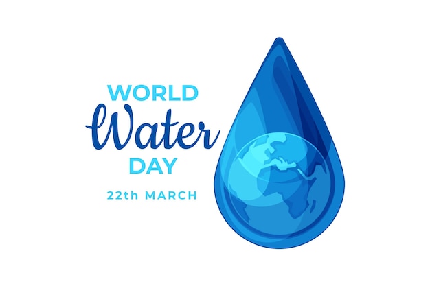 World water day illustrated drop