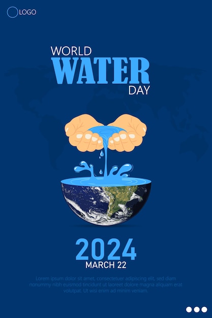 Vector world water day observed annually on march 22nd