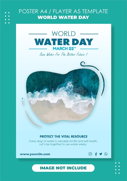 Vector world water day poster template