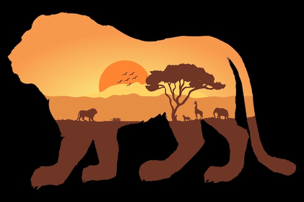 World Wildlife Day illustration animals earth and forest