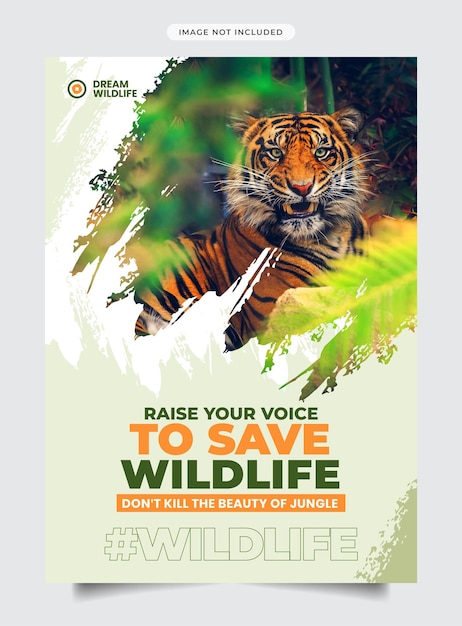 Vector world wildlife day and leisure flyer template