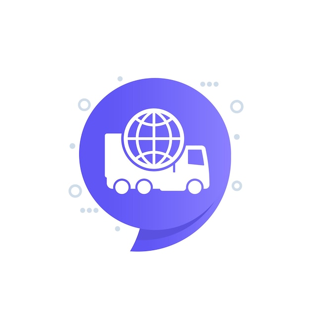 worldwide delivery icon with a truck