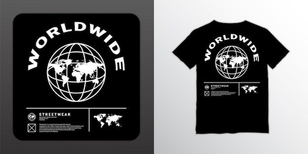 Worldwide t-shirt design, suitable for screen printing, jackets and others