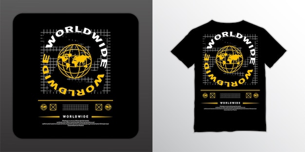 Worldwide t-shirt design, suitable for screen printing, jackets and others