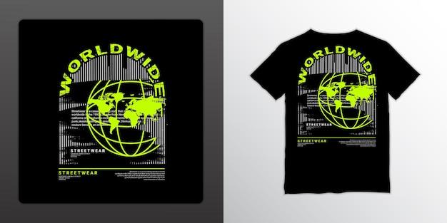 Worldwide t-shirt design, suitable for screen printing, jackets and others