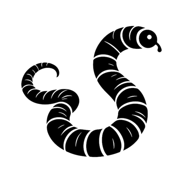 Worm silhouette vector illustration