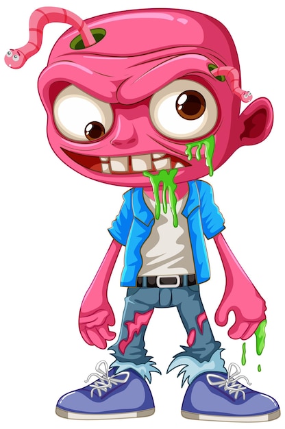 Worminfested Male Zombie Cartoon Illustration