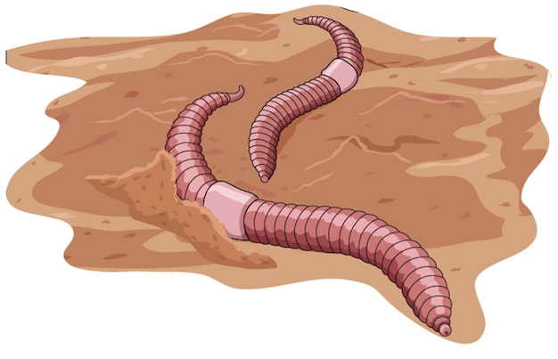 Worms walking on sand