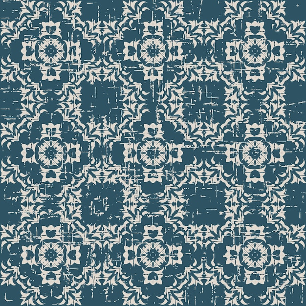 Worn out antique seamless pattern with Botanic Leaf Flower