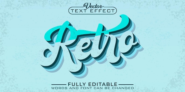 Worn Soft Retro Vector Editable Text Effect Template