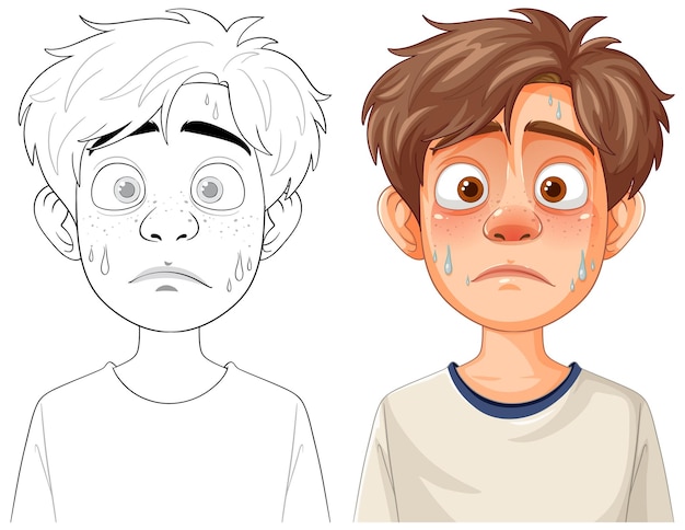 Worried Boy Illustration