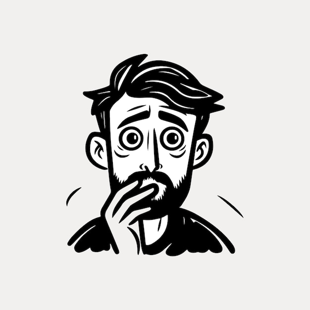 Worried cartoon man illustration